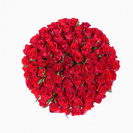 Букет из 75 красных роз в коробке "Glamour Lux"