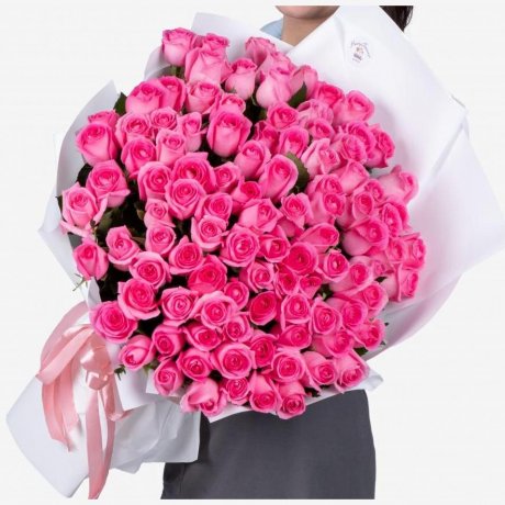Букет из 101 розовой розы 80 см "Revival"