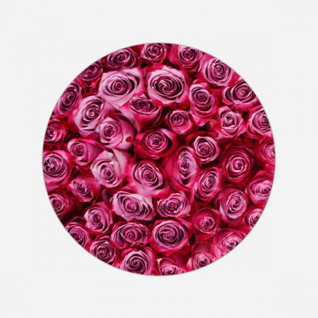 Коробка с розовыми розами "Жизель Black"