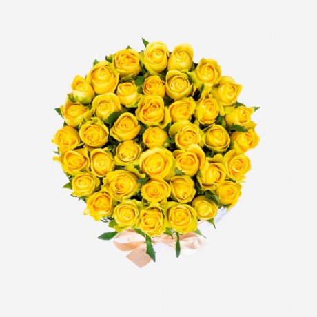 Букет из желтых роз в белой коробке "Golden"S