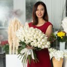 Букет из 101 белой голландской розы 60 см
