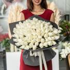 Букет из 101 голландской белой розы 50 см