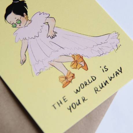 Поздравительная открытка "The world is your runway"